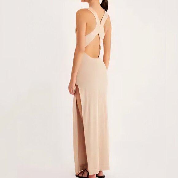 Nwt Rumer the Label - L Rosa Maxi Dress in Nude.$289